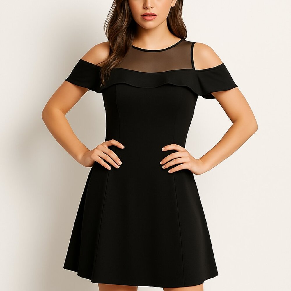 Elegant AZZ Trading Inc Black Midi Dress – Size Large